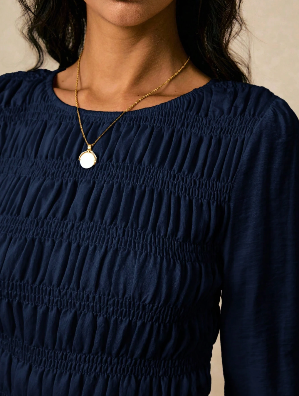 Poéselle Casual Long Sleeve Ruffle Blouse