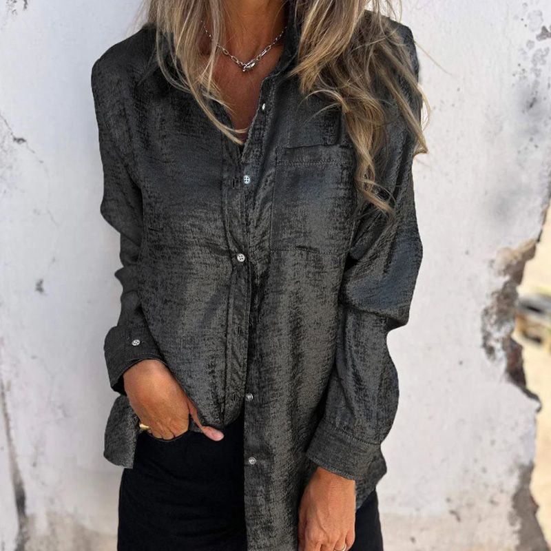 Casual, fashionable suede lapel shirt