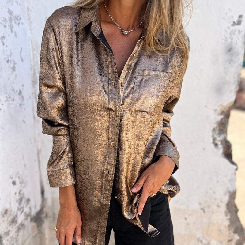 Casual, fashionable suede lapel shirt