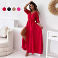 Elegant & Sexy V-Neck Side Slit Dress for Women