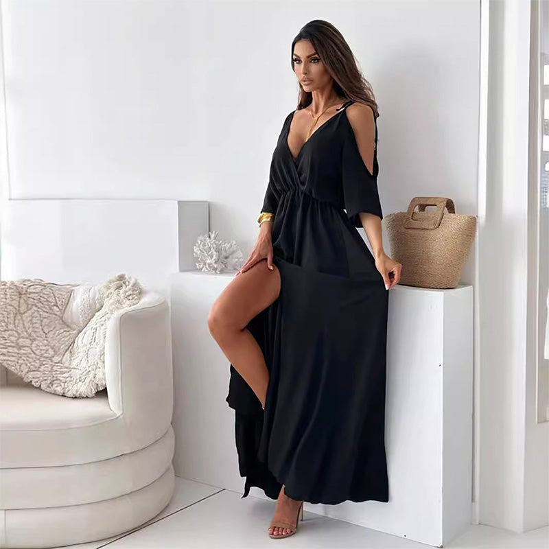 Elegant & Sexy V-Neck Side Slit Dress for Women