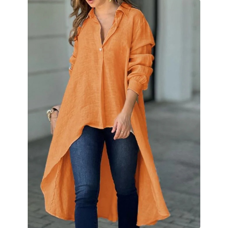 Elegant women's shirt with long lapels