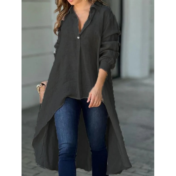 Elegant women's shirt with long lapels